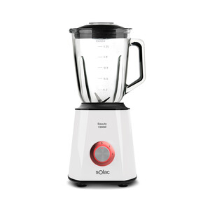 Batidora de vaso SOLAC BV5727 Beauty, 1300W, 2 velocidades + Pulse, jarra de cristal 1,5L. Pica hielo.