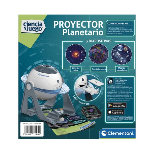 Proyector Planetario Espacial +8 Años, Ciencia y Juego CLEMENTONI
