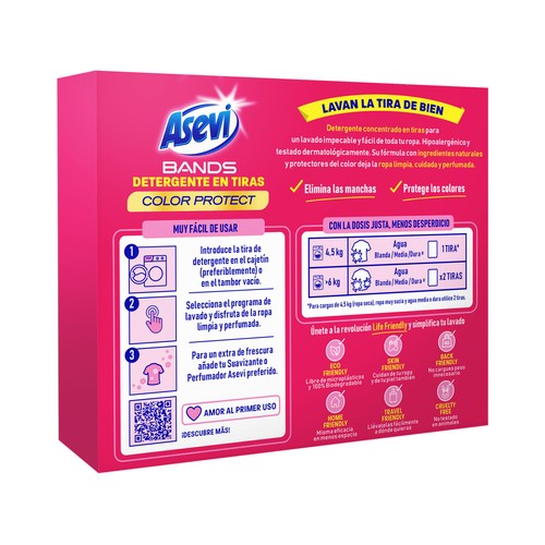 ASEVI Detergente en bandas color protect 30 dosis
