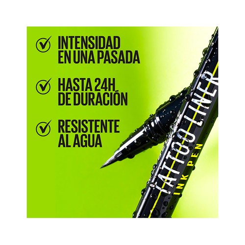 MAYBELLINE Tattoo liner ink tono 882 Pitch brown Delineador (eyeliner) ultra-preciso y de larga duración (24 horas).