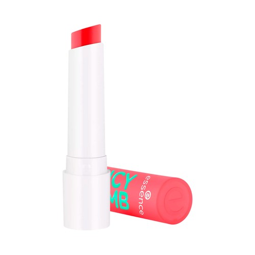 ESSENCE Juicy bomb tono 01 One in a melon (rojo coral) Bálsamo de labios suavizante y voluminizador.