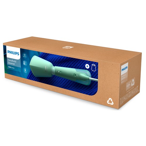 Plancha de vapor vertical PHILIPS STH5010/70, potencia 1200W, color verde.