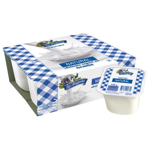 LA FAGEDA Yogur natural elaborado sin gluten 4 x 125 g.