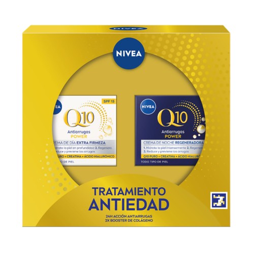 NIVEA Q10 power Estuche con crema de día extra firmeza y crema de noche regeneradora.
