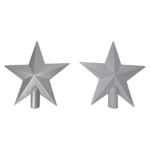 Imagen de Estrella tope decorativa para Árbol de Navidad Brillante y moteado de Blanco 20cm modelos surtidos, ACTUEL