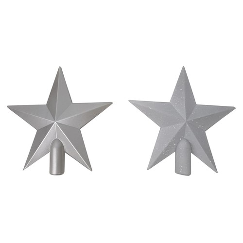 Estrella tope decorativa para Árbol de Navidad Brillante y moteado de Blanco 20cm modelos surtidos, ACTUEL