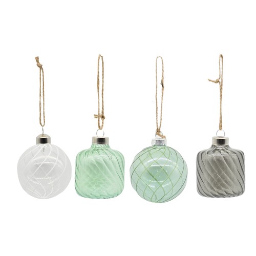 Adornos de Cristal distintas formas 7Cm modelos surtidos decoración para Árbol de Navidad, ACTUEL