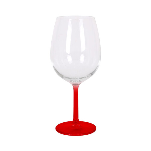 Copa de vino de vidrio con pie rojo, 0,58 litros de capacidad, ROYAL LEERDAM Jade.