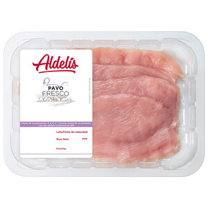 Imagen de ALDELÍS Bandeja con pechuga de pavo fileteada.