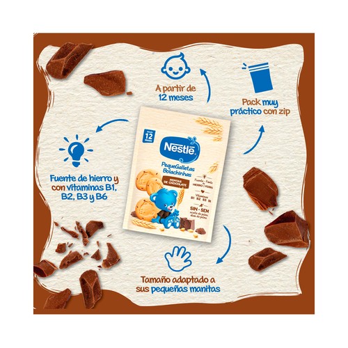 NESTLÉ Galletas infantiles con pepitas de chocolate, a partir de 12 meses 150 g.