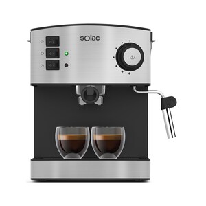 Cafetera espresso SOLAC Taste Classic M80 Inox CE4483, presión 20bar, café molido o monodosis, capacidad 1,6L, vaporizador.