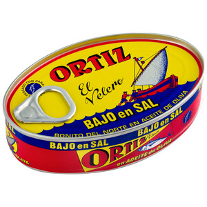 ORTIZ Bonito del norte en aceite de oliva con contenido reducido en sal ORTIZ 82 g.