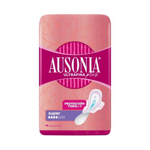 AUSONIA Compresas con alas super AUSONIA Ultrafina plus 14 uds.