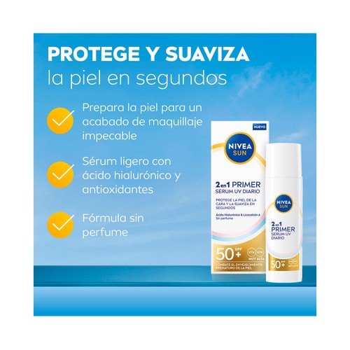 NIVEA Sun Sérum UV facial diario con FPS 50+ (muy alto) 30 ml.