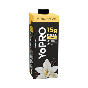 YOPRO Batido con sabor a vainilla, sin azúcares ni grasa y con alto contenido en proteinas YOPRO de Danone 250 ml.