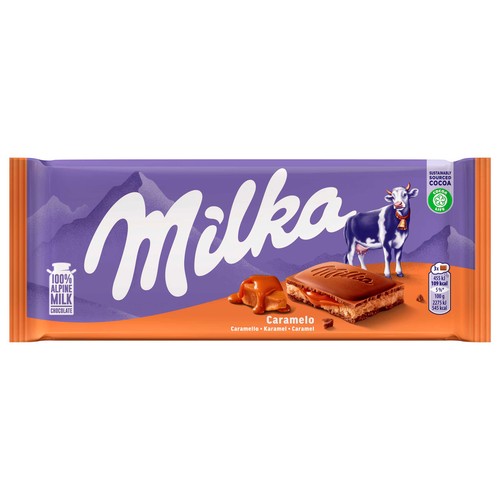 MILKA Chocolate con leche sabor caramelo 100 g.