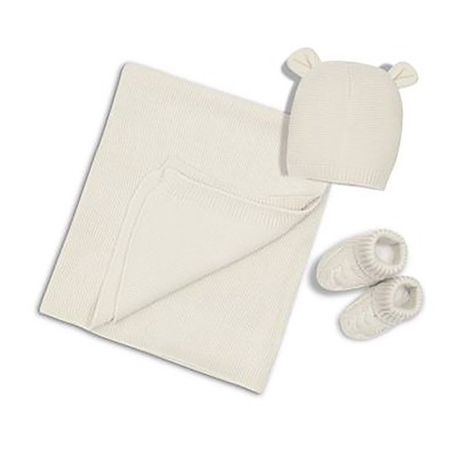 Set de manta, patucos y gorro de bebé, color beige, INTERBABY.