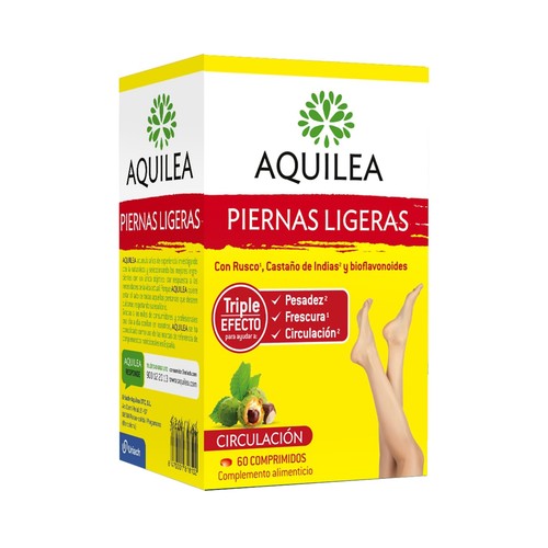 AQUILEA Complemento alimenticio que ayuda a aliviar la pesadez en las piernas AQUILEA 60 comprimidos.