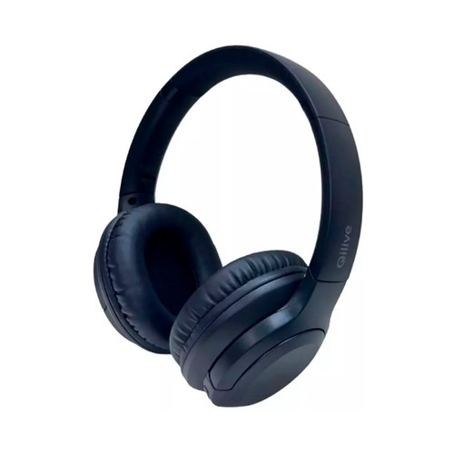 Auriculares inalámbricos tipo diadema QILIVE Q1523, color negro,  Bluetooth.