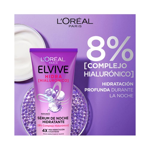 ELVIVE Hidra hialurónico Sérum de noche sin aclarado, para cabellos sin vida y deshidratados 200 ml.