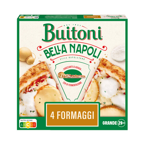 BUITONI Bella napoli Pizza congelada 4 quesos (Gorgonzola, Mozzarella, Provolone y Scamorza) 425 g.