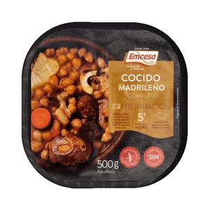 EMCESA Cocido madrileño completo, listo para calentar y comer 500 g.