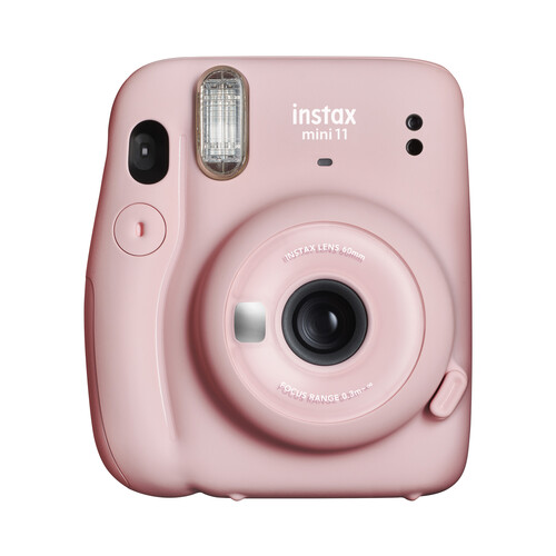 Cámara instantánea FUJIFILM INSTAX MINI 11, espejo para selfie, color rosa.