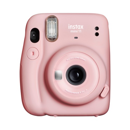 Cámara instantánea FUJIFILM INSTAX MINI 11, espejo para selfie, color rosa.