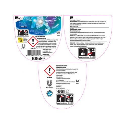 SKIP Detergente líquido ciclos cortos anti olor 37 ds.