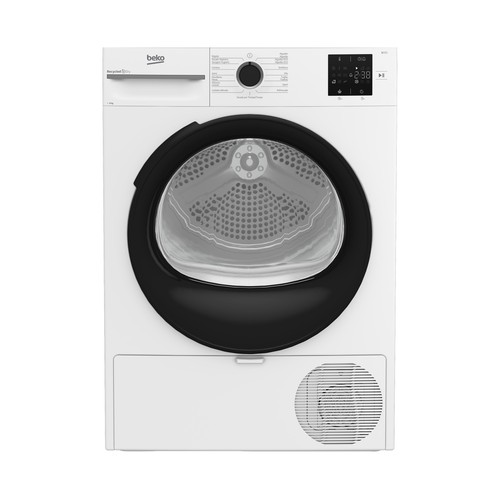 Secadora por condensación con bomba de calor BEKO BM3T38230WB BLANCA, capacidad de secado: 8KG, clasificación energética: D, H: 84,6cm, A: 59,8cm, F: 54,5cm