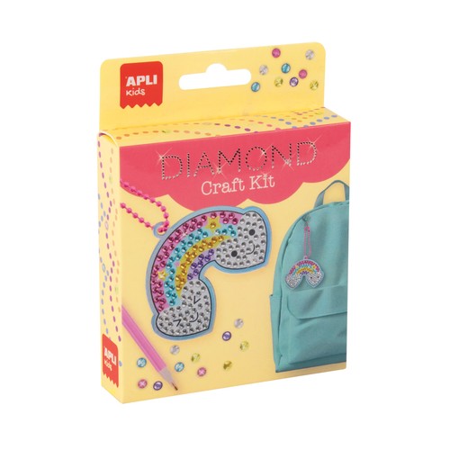 Llavero de diamante, diseño arcoíris. APLI KIDS