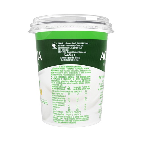 ACTIVIA de Danone Kéfir natural cremoso con probióticos 345 g.