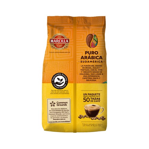 MARCILLA Puro arábica Sudamerica Café en grano 500 g.