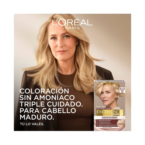 L´ORÉAL PARIS Excellence age perfect nudes tono 6.03 Castaño claro dorado natural Coloración permanente sin amoníaco.