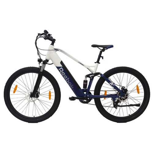 Bicicleta Eléctrica REEBOK MTB 29x2 1P, color azul y blanco, autonomía 70 km, 250 W, ruedas 20.