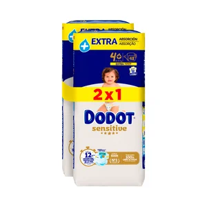 DODOT Sensitive Pañales talla 4+ (10-15 kg) 2 x 48 uds.