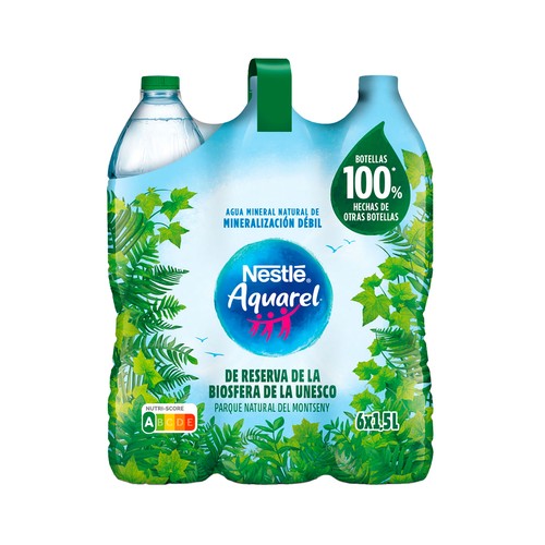 Agua sin gas mineral AQUAREL pack 6 uds. x 1,50 l