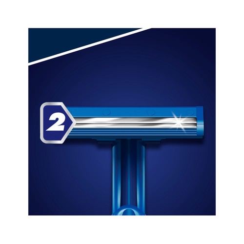 GILLETTE Cuchilla de afeitar desechable, con cabezal fijo de doble hoja GILLETTE Blue II 20 uds