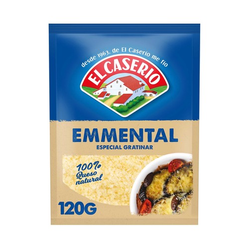 EL CASERÍO Queso rallado Emmental 100 % natural EL CASERIO 120 g.