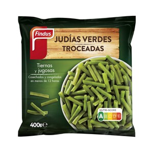 FINDUS Judías verdes redondas, troceadas y consechadas y congelaas en menos de 1 día FINDUS 400 g.