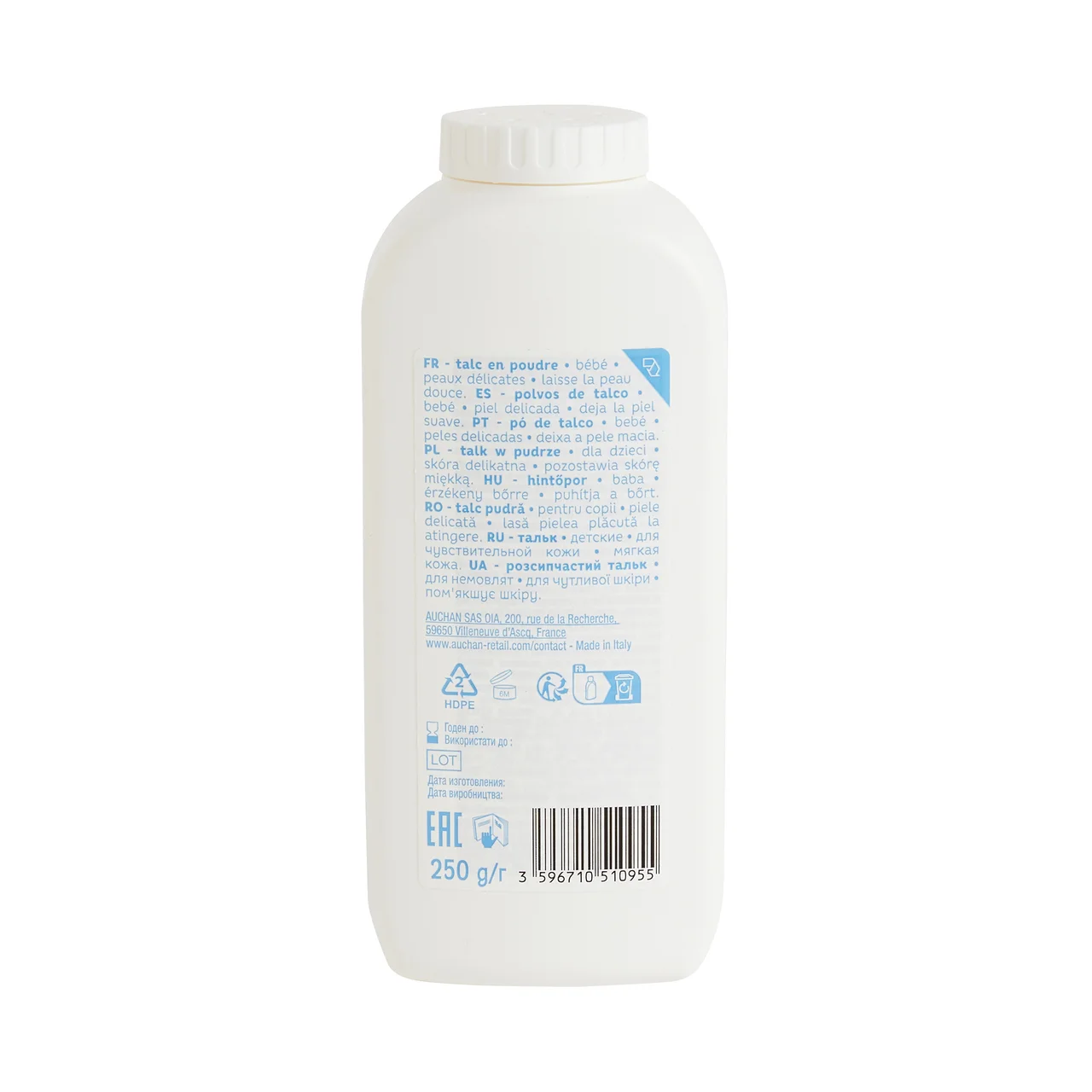 Polvos de talco especial para pieles delicadas 250 g.