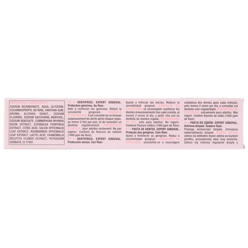 PRODUCTO ALCAMPO Expert gingival Pasta de dientes con flúor que ayuda a reducir la sensibilidad dental 75 ml.
