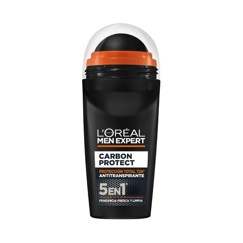 L´OREAL PARIS Men expert carbon protect Desodorante roll on para hombre acción 5 en 1 50 ml.