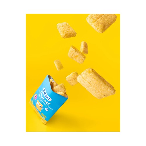 SMILEAT Smilotes Snacks ecológicos de maiz con plátano y vainilla, a partir de 8 meses 25 g.