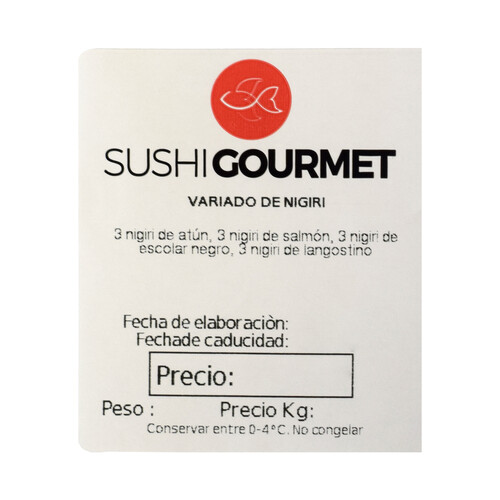 SUSHI GOURMET Nigiri surtidos SUSHI GOURMET 12 uds.