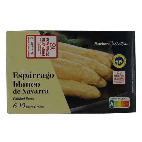 PRODUCTO ALCAMPO Collection Espárragos blancos de Navarra 6/10 piezas (extra gruesos) I.G.P Espárrago de Navarra 425 g.