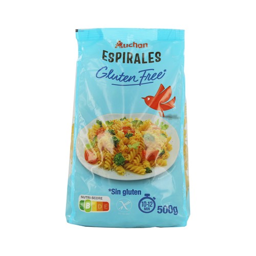 Pasta espirales sin gluten PRODUCTO ALCAMPO 500 g.