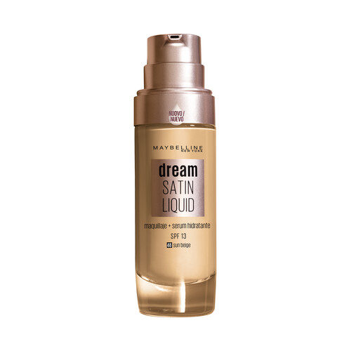 MAYBELLINE Base de maquillaje con sérum hidratante tono 048 Sun beige MAYBELLINE Dream satin liquid.