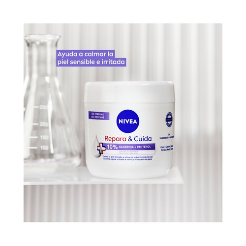 NIVEA Repara & cuida Crema corporal hidratante y regenerante, para pieles secas y sensibles 400 ml.
