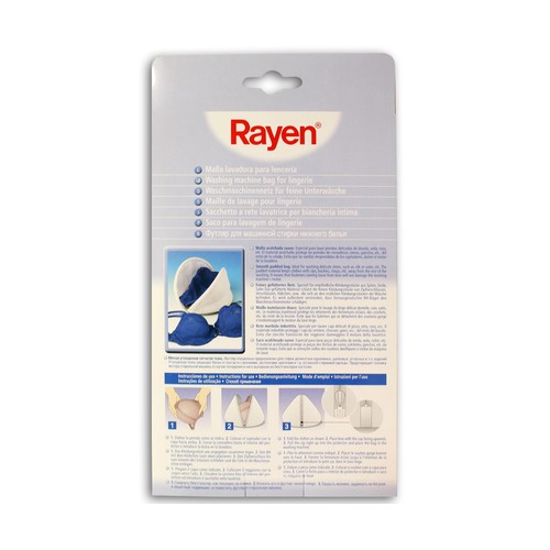 Malla con cremallera y alcolchado interior especial para el cuidado de lencería e la lavadora RAYEN.